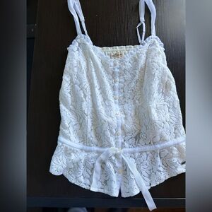 Hollister White Lace Camisole Top